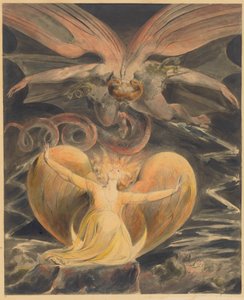 Der große rote Drache und die mit der Sonne bekleidete Frau von William Blake