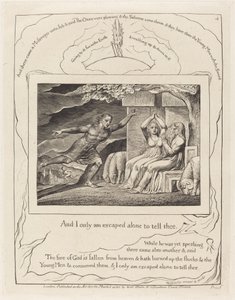 Die Boten berichten Hiob von seinen Unglücken von William Blake