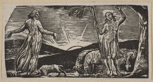 Thenot ermahnt Colinet, aus Thorntons Pastoralen von Virgil, 1821