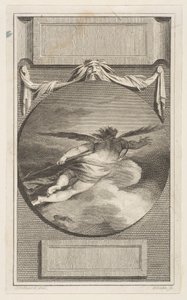 Geflügelte Figur, die durch Wolken fliegt, ca. 1780-87 von William Blake