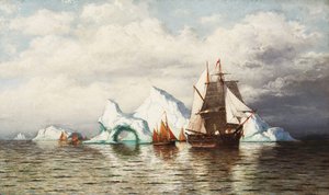 Unter den Eisbergen, Küste in Labrador von William Bradford