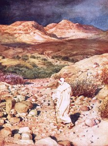 Jesus wird in die Wüste geführt, um vom Teufel versucht zu werden