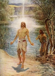 Jesus wird von Johannes dem Täufer getauft von William Brassey Hole
