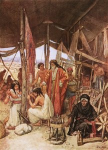 Moses inspiziert das Weben und Sticken der Vorhänge des Tabernakels