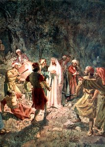 Soldaten der Pharisäer ergreifen Jesus - Bibel von William Brassey Hole