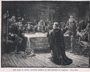 Der Earl of Arran beschuldigt Morton des Mordes an Darnley 1581 von William Brassey Hole