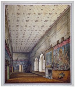 Innenansicht der Painted Chamber, Palace of Westminster, London, 1817
