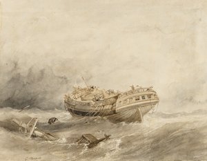 Ein Handelsschiff entgleist in der Ruhe nach dem Sturm