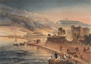 Brand der Regierungsgebäude in Kertch, 9. Juni 1855 von William Crimea Simpson