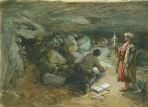 Felsgeschnittener Zisterne unter Robinsons Bogen, Jerusalem, 1871