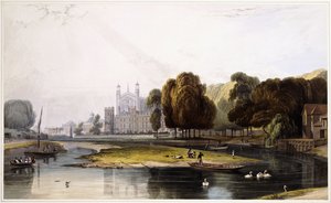 Eton College, aus "Select Views of Windsor Castle and Adjacent Scenery", 1831-1835 von William Daniell