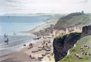 Hastings, vom East Cliff, 1823 von William Daniell