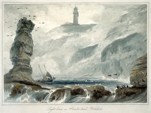 Leuchtturm auf Flamborough Head, Yorkshire, 1822 von William Daniell
