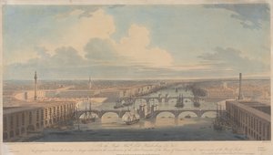 Perspektivische Skizze zur Verbesserung des Hafens von London von William Daniell
