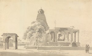 Der große Stier und die Pagode in Tanjore