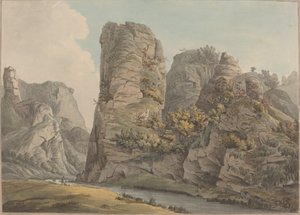 Einzigartiger Felsen in Dove-Dale namens Pickerell