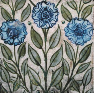 Fliesen mit stilisiertem Blumendesign von William de Morgan
