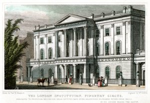 Die London Institution, Finsbury Circus, London, 1827 von William Deeble
