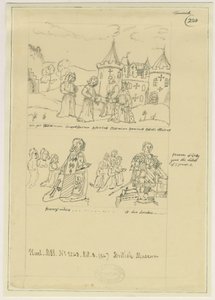 Tamworth Church - Fensterglas: Tuschzeichnung, nd [?17. Jh.] (Zeichnung) von William Dugdale
