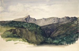 Studie einer fernen Bergkette, 1860