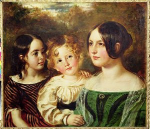 Die Holz-Kinder - Emily, Frederick und Mary, ca. 1845