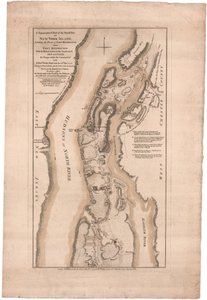 Eine topographische Karte des nördlichen Teils der Insel New York von Sauthier von William Faden