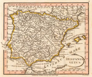 Altes Spanien und Portugal. Karte.