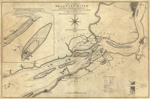 Verlauf des Delaware River von Philadelphia nach Chester von William Faden