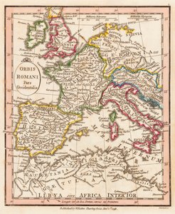 Westlicher Teil des Römischen Reiches. Karte. von William Faden
