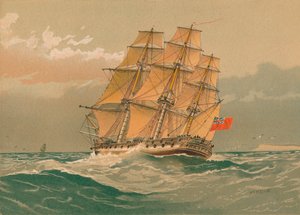 Eine 38-Kanonen-Fregatte, um 1770, spätes 19. bis frühes 20. Jahrhundert