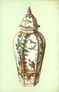 Vase, Bristol, mit exotischen Vögeln von William Gibb