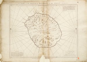 Karte der Insel Bourbon im Indischen Ozean