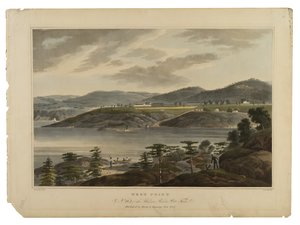 West Point, Nr. 16 des Hudson River Port-Folio, graviert von I. Hill von William Guy Wall