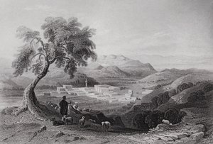 Nazareth, Blick auf die Ebene von Esdraelon (Gravur) von William H. Bartlett