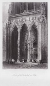 Vorhalle des Doms in Ulm (Gravur) von William H. Bartlett