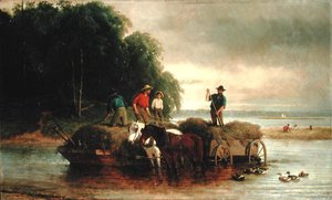 Schilf sammeln, Shrewsbury River, New Jersey von William Hahn