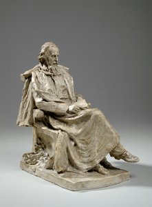 Maquette für Alfred, Lord Tennyson, sitzend am Trinity College, Cambridge, ca. 1909 von William Hamo Thornycroft