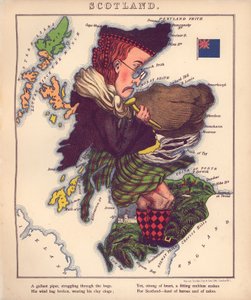 Geographischer Spaß - humorvolle Umrisse verschiedener Länder, mit einer Einführung und beschreibenden Zeilen von William Harvey