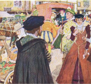 Shakespeare bemerkt die törichten Moden der Gecken auf dem Ludgate Hill, aus My Magazine, veröffentlicht 1922 von William Hatherell
