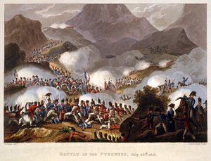 Schlacht in den Pyrenäen, 28. Juli 1813, veröffentlicht in London 1815