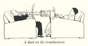 Ein Duett auf dem Trombonium (Lithografie)