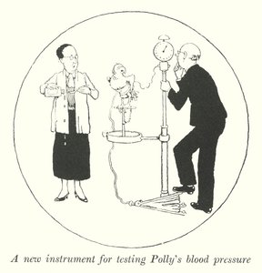 Ein neues Instrument zur Messung von Pollys Blutdruck (Lithografie)