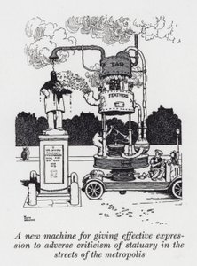 Eine neue Maschine zur effektiven Ausdrucksweise von Kritik an Statuen in den Straßen der Metropole von William Heath Robinson