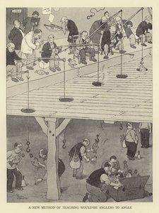 Eine neue Methode, angehende Angler das Angeln zu lehren von William Heath Robinson