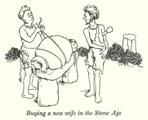 Eine neue Frau in der Steinzeit kaufen (Lithografie) von William Heath Robinson