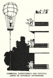 Gemeinsame Eurhythmik und körperliche Übungen an Samstagnachmittagen von William Heath Robinson