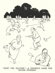 "Hunt the Seltzer", ein kräftiges Spiel für Wasserfinder (Lithografie)