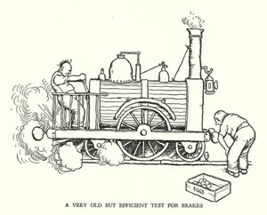 Illustration für Railway Ribaldry von W Heath Robinson (Lithografie) von William Heath Robinson