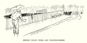 Illustration für Railway Ribaldry von W Heath Robinson (Lithografie) von William Heath Robinson