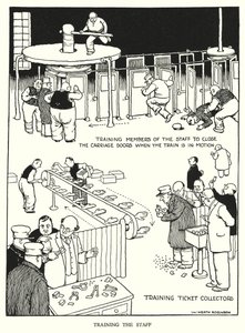 Illustration für Railway Ribaldry von W Heath Robinson von William Heath Robinson
